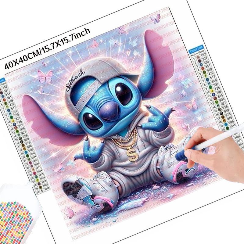 Disney Stitch & Cap Pattern DIY Diamond Arts Colorful Painting Kit without Frame, DIY 5D Diamond Arts Colorful Painting Kit, Wall Art Decor for Home