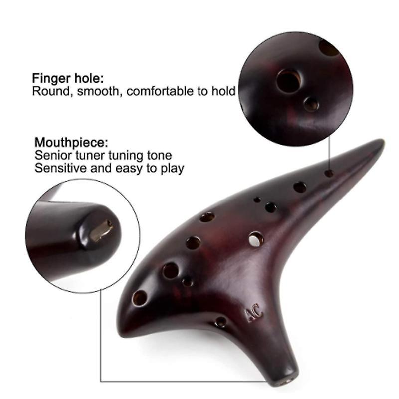 12 Holes Ocarina Alto C Smoked Ac For Beginners Introductory Performance Instruments