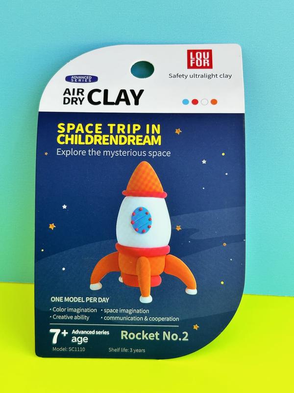 Air Dry Clay DIY 12 in 1 - Space Adventure - Soft + Ultra Light, Safe and Non-Toxic loufor  clay