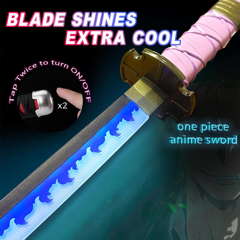 2.0 Upgraded Light Up One Piece Second Generation Kitetsu Sword - 40 inches Plastic Anime cosplay prop with Belt & Stand