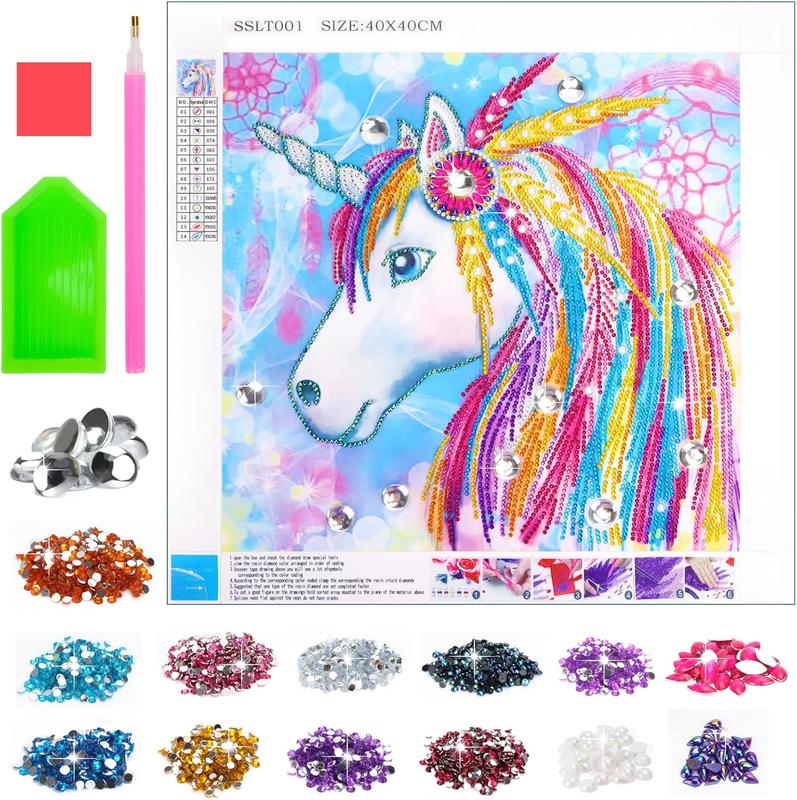 5D Series-Owl Unicorn Cat Horse Diamond Painting Kits,Set of 2 pieces for 6-10 Year Old kids,Best Chritmas Birthday Gift,Home Wall Decor Gift Kits