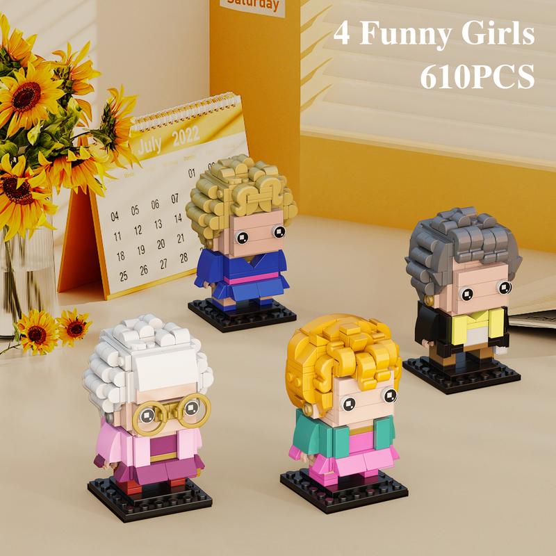 4 in 1 The Golden Women Figures Building Blocks Set, Perfect Halloween Toys and Gifts for Fans and Kids (610 pcs)