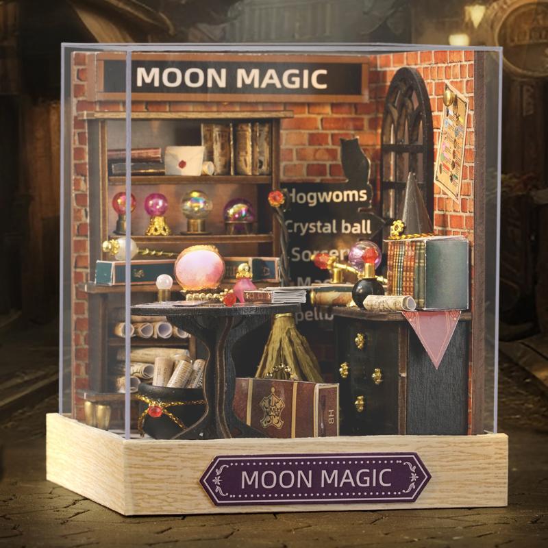 DIY Miniature Magic Theme Scene Model Kit, 1 Box 3D Puzzle Building Blocks, Assembled Model House, Birthday Gift for Teens and Adults, Christmas Gift