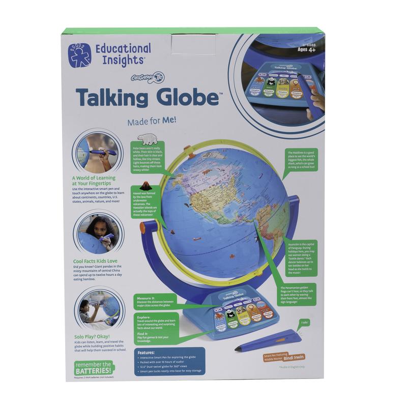 Educational Insights GeoSafari Jr. Talking Interactive Globe with Talking Pen for Kids, Gift for Boys & Girls, Ages 4+