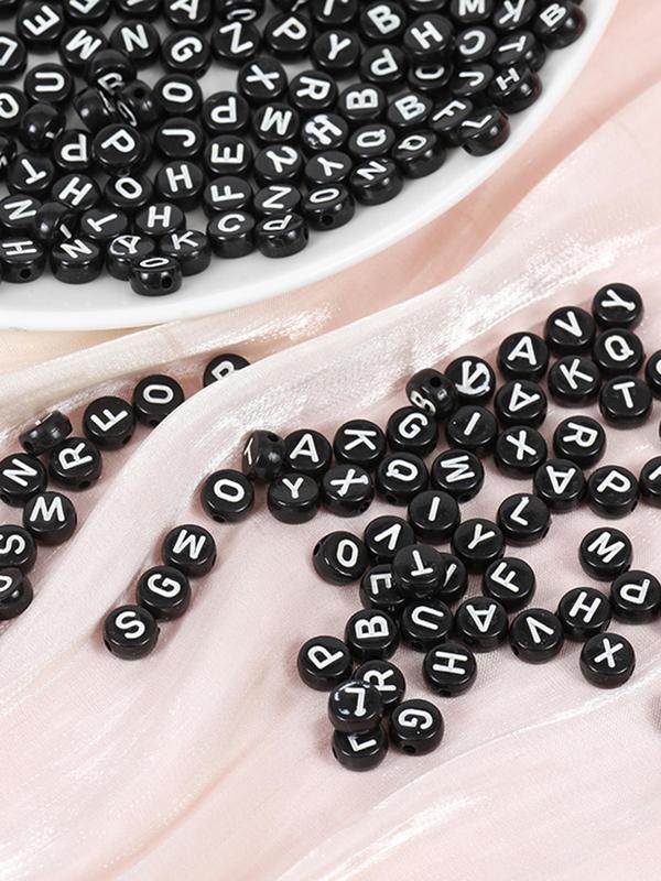 Letter Pattern Beads, 100pcs set Fashionable Beads for DIY Necklace & Bracelet, DIY Jewelry Making Accessories for Women & Girls