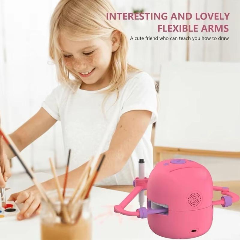 Smart Drawing Robot Interactive Learning Toy with 100 Cards for Drawing to Choose From