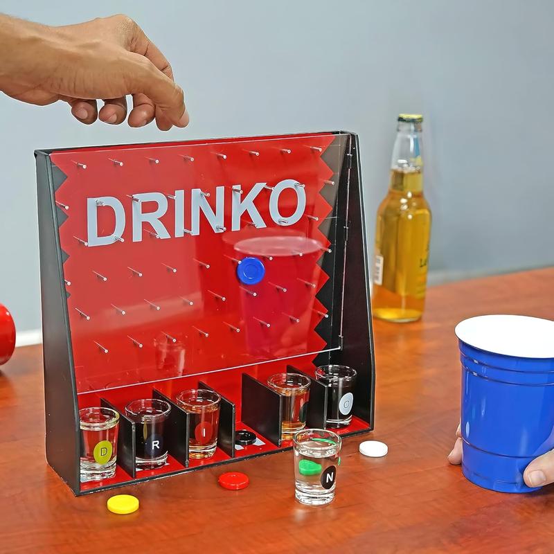 Drinko Adult Party Game | As seen on Jimmy Fallon | Based on TV Classic Plinko | Up to 6 Players | Board, 6x Glasses, 6x Chips by Fairly Odd Novelties