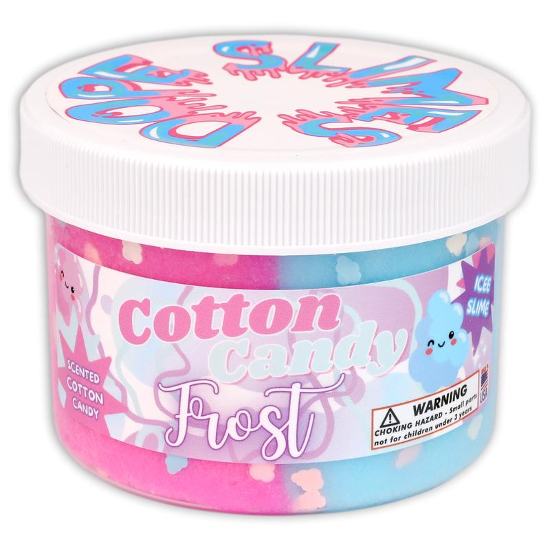 Dope Slimes - Cotton Candy Frost (8 fl oz) - Icee Scented Slime - Made in The USA (Pink Blue)