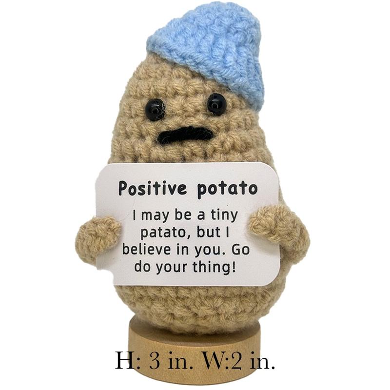 Handmade Crocheted Potato Positive potatoes, Positive Potato Knit Doll, emotional support,  Shelf Statues & Figurines