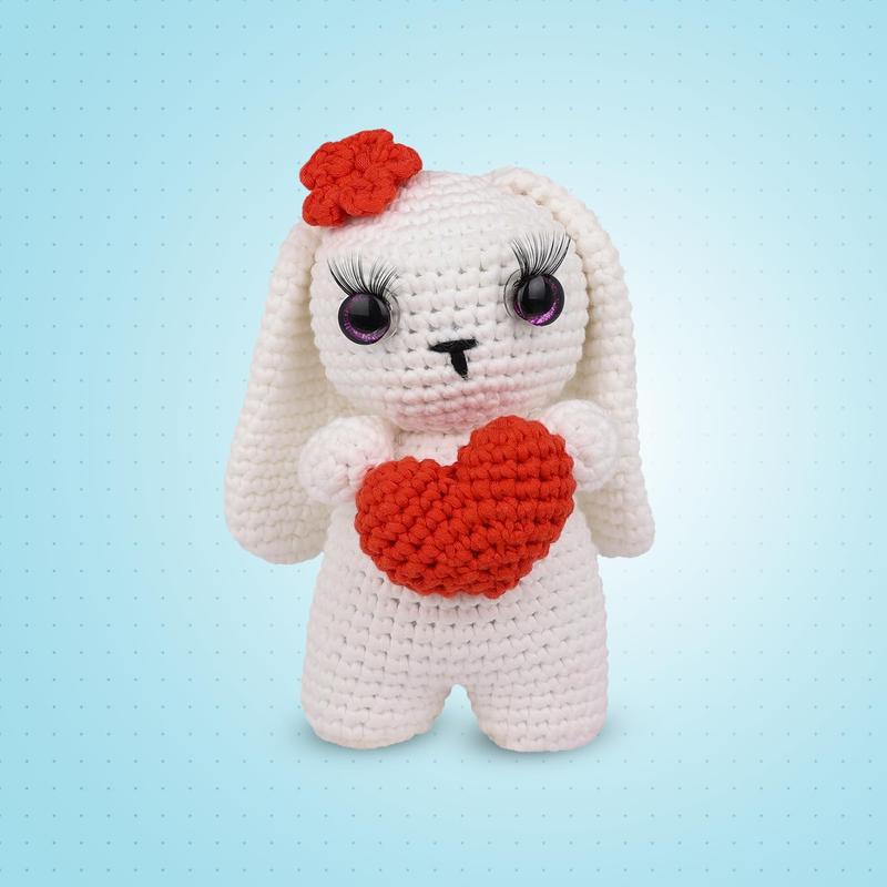 Beginner Crochet Kit for  and Adults  Amigurumi Kit Includes Hook,  & Yarn  Instructions & Step-by-Step Video Guide  Love Bunny Crochet Kit