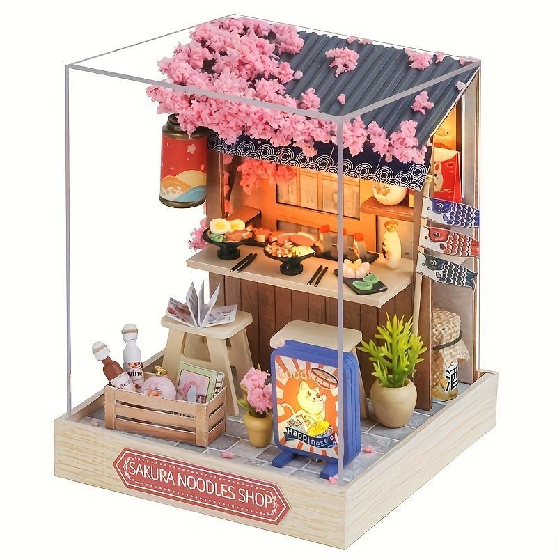 Coffee Time DIY Wooden Book Nook Kit, 1 Set DIY 3D Wooden Puzzle, DIY Model Kit, 3D Desktop Decoration Ornament, DIY Model Kit for Bookshelf Decoration