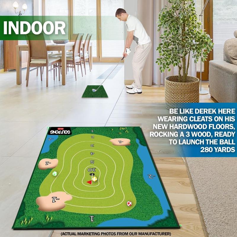 Chip Off Challenge Chip and Stick Game - Battle Royale Golf Game with 6'x4' Premium Golf Chipping Mat, Sticky Golf Pro, Indoor Golf Games for Adults