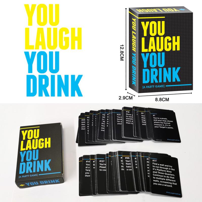 You Laugh Drunk Game, Drinking Card game for Parties, Fun Table Games, Family Game Christmas Party Game Night Fun Adult Card Games