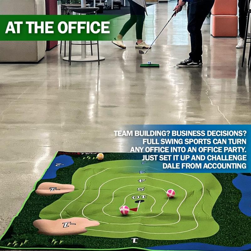 Chip Off Challenge Chip and Stick Game - Battle Royale Golf Game with 6'x4' Premium Golf Chipping Mat, Sticky Golf Pro, Indoor Golf Games for Adults