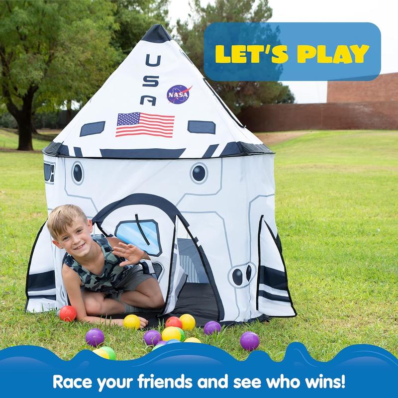 Christmas 2024 Gifts Rocket Ship Play Tent Pop up Play Tent Indoor Outdoor Spaceship Playhouse Tent Set