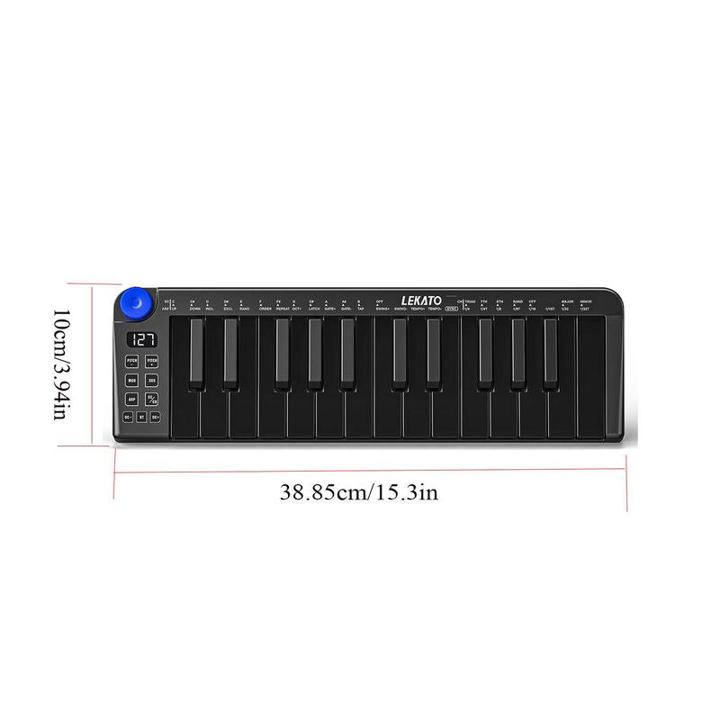 SMK-25MINI MIDI Keyboard, 25 Key MIDI Controller, USB Rechargeable Bluetooth-compatible MIDI Keyboard, Music Accessories for Guitar, Stocking Fillers Gift, Christmas Gift Ideas , Christmas Gift