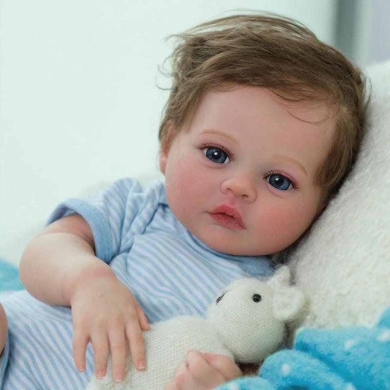 [IN STOCK] Lifelike Reborn Baby Dolls Boy 18 Inches Newborn Baby Dolls That Look Real with Realistic Skin, Vinyl Limbs & Cloth Body for Kids 3+