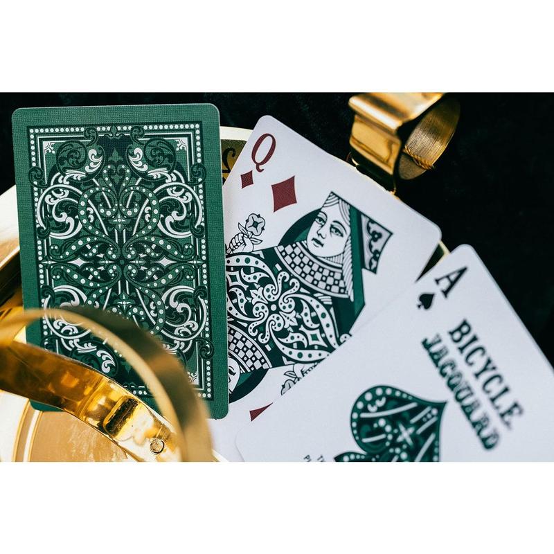 Bicycle Jacquard Premium Playing Cards, Silver and Emerald , 1 Deck