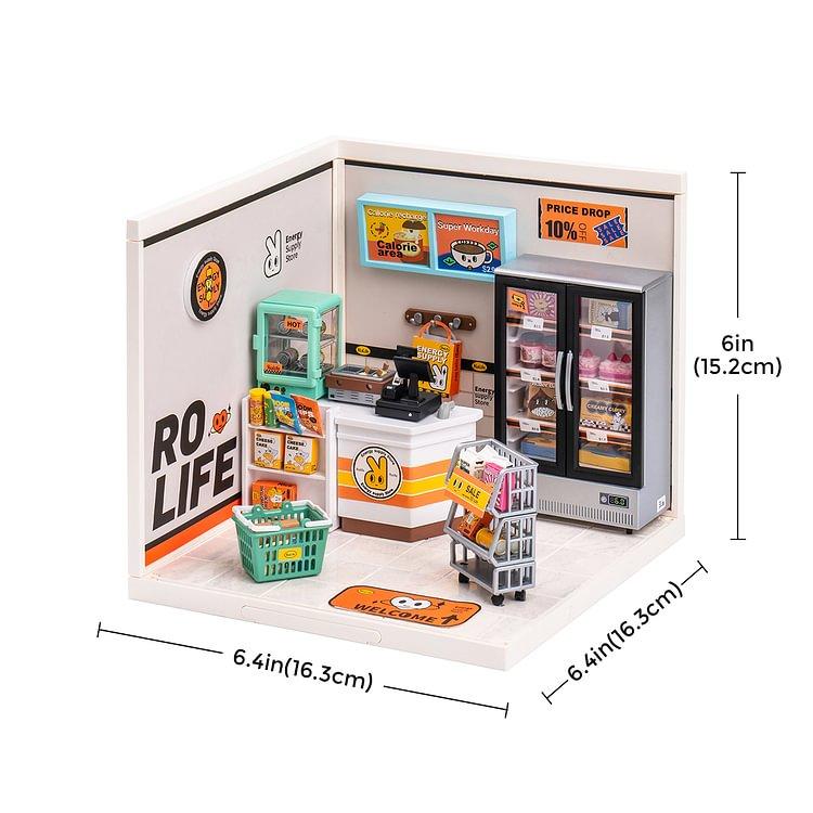 Rolife DIY Miniature Dollhouse Kit for Girls Mini House with Accessories Model Supply Store Kit with LED to Build Decent Birthday Gift