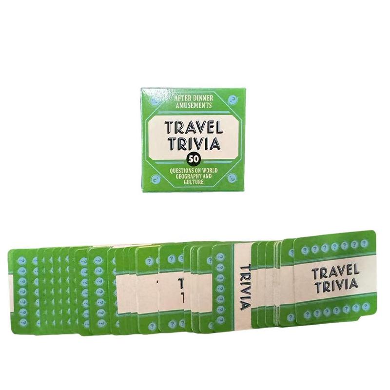 Travel Trivia Card Game, 1 Box 50 Questions on World Geography & Culture, Portable Camping & Holiday Games for  Family Party