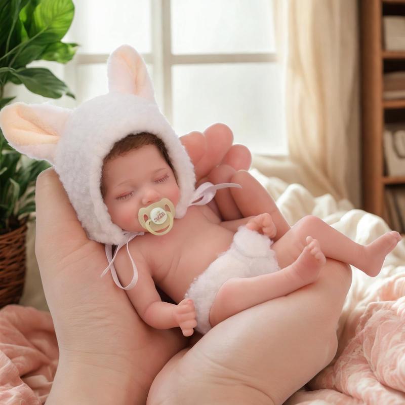 BABESIDE Miniature Reborn Baby Dolls Silicone Full Body - 6-Inch Soft Body Mini Realistic-Newborn Baby Dolls with Real Life Tiny Baby Doll with Gifts Box for Kids 12+