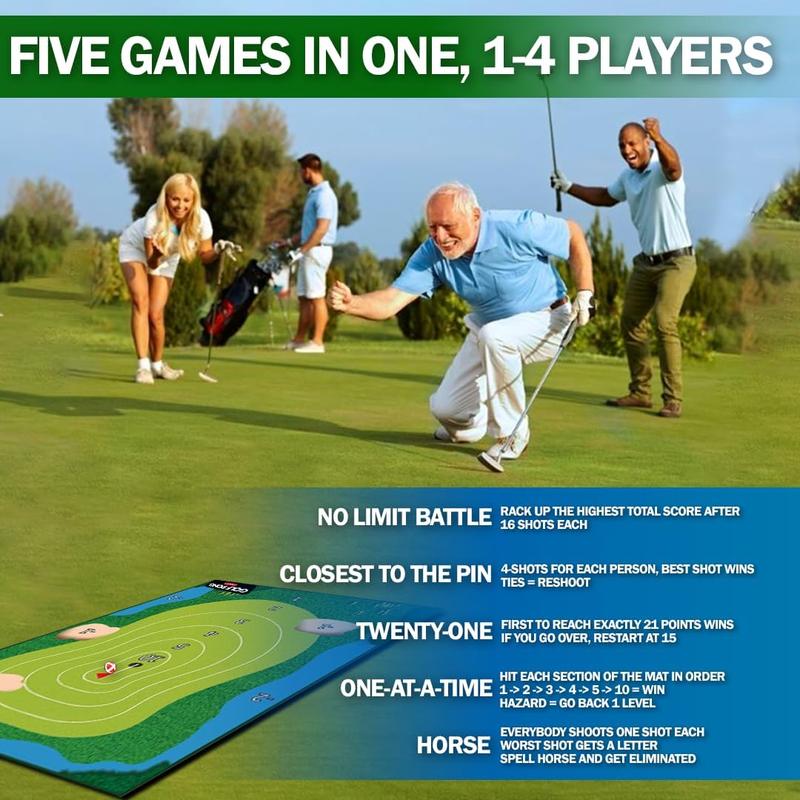 Chip Off Challenge Chip and Stick Game - Battle Royale Golf Game with 6'x4' Premium Golf Chipping Mat, Sticky Golf Pro, Indoor Golf Games for Adults