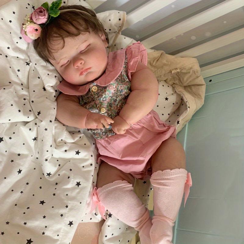 60cm 24inch Sleeping Reborn Baby Doll With 3D-paint Skin Soft Silicone Newborn Girl Cloth Body Doll With Vascular Vein Like Real Art Bebe Toy，Toy Master