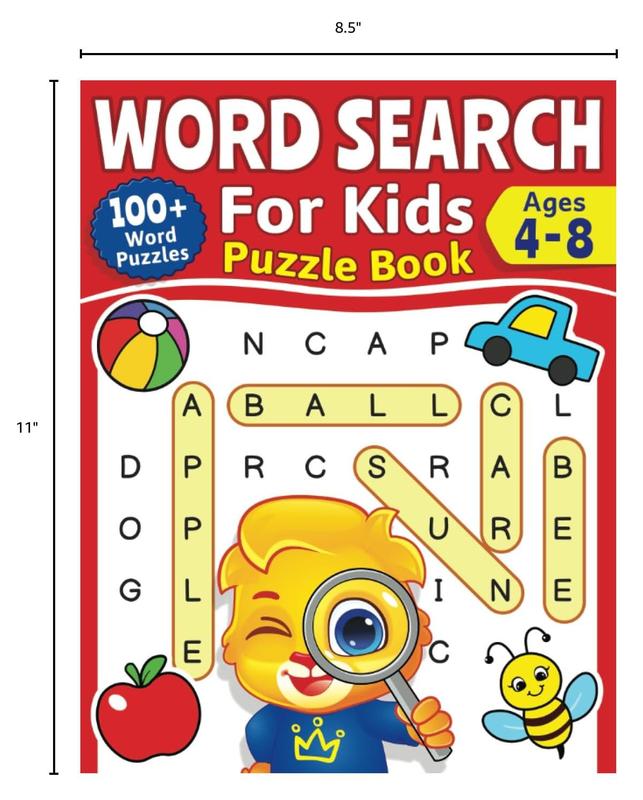 Word Search For Kids Puzzle Book: 100+ Word Puzzles | Fun Challenges For Children Ages 4-8