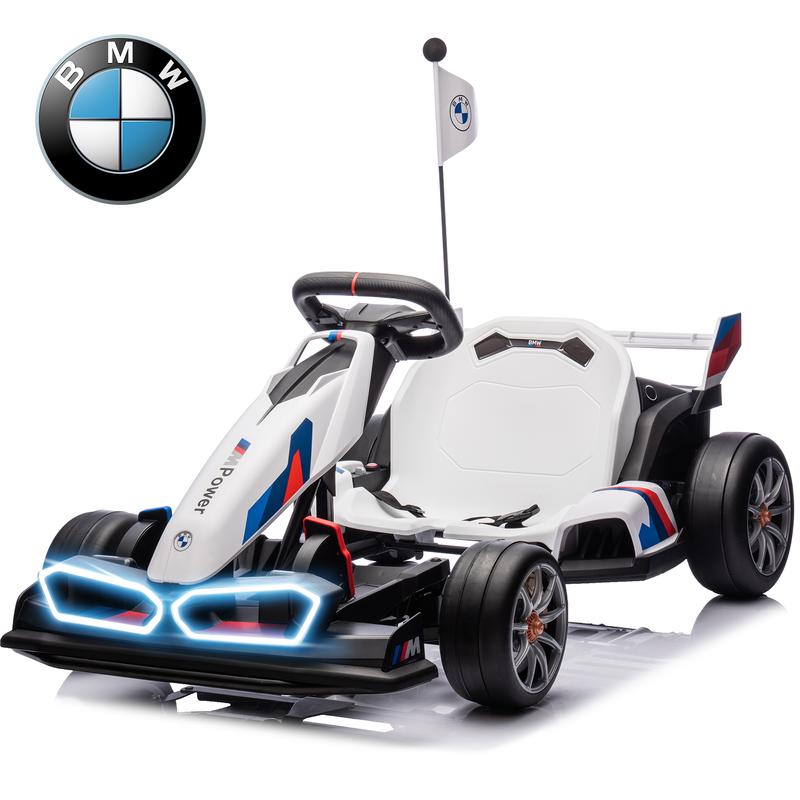 24V McLaren BMW Electric Go Kart, Electric Go Kart for Kids, 400W Powerful Battery Powered Ride On Go Kart with Drift Race Pedal, 2 Speeds, Seat Belt