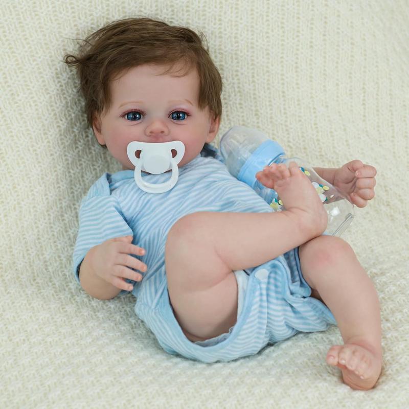 [IN STOCK] Lifelike Reborn Baby Dolls Boy 18 Inches Newborn Baby Dolls That Look Real with Realistic Skin, Vinyl Limbs & Cloth Body for Kids 3+