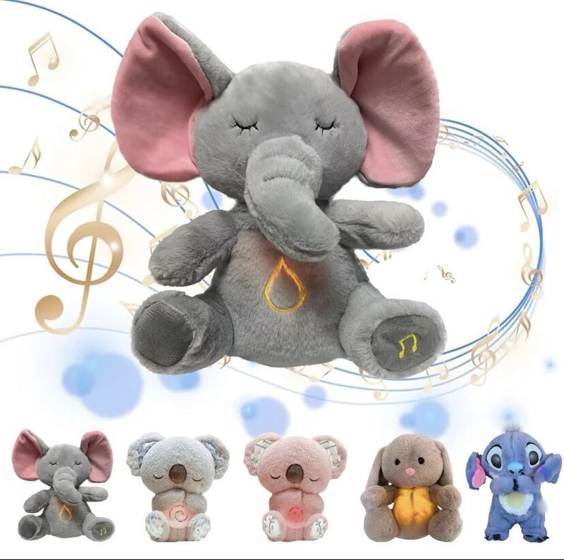 Breathing Animal St-it-ch Plush Pendant Soothing plush toy pendant with realistic breathing, lights and music to relieve anxiety and is an ideal sleep companion