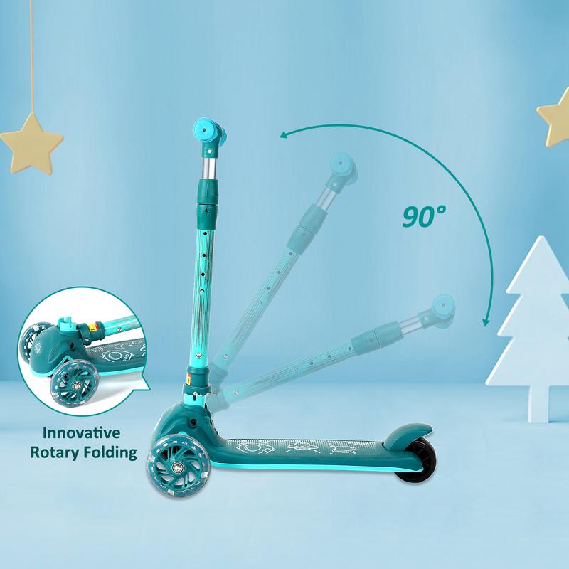 Kick Scooter for Kids, Wheel with Brake, Adjustable Height Handlebar, Lightweight, Aged 3-10, Wide Standing Board，Birthday Christmas Gift for Child