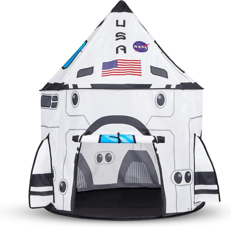 Christmas 2024 Gifts Rocket Ship Play Tent Pop up Play Tent Indoor Outdoor Spaceship Playhouse Tent Set