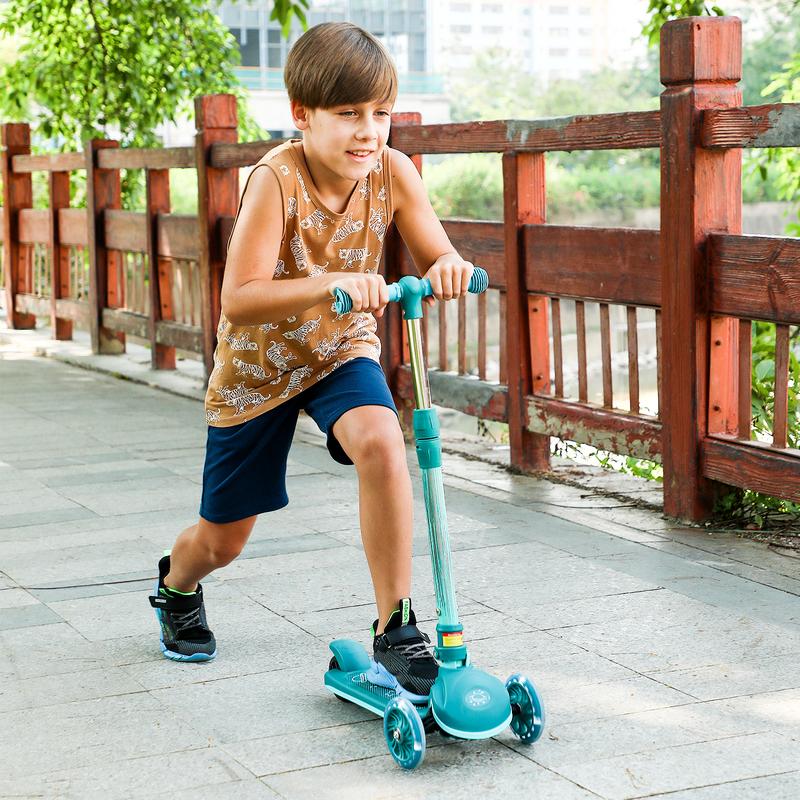 Kick Scooter for Kids, Wheel with Brake, Adjustable Height Handlebar, Lightweight, Aged 3-10, Wide Standing Board，Birthday Christmas Gift for Child