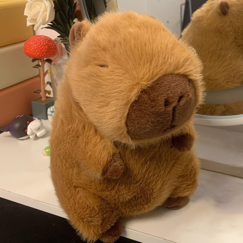 1Pcs 23cm 9.06inch Capybara Plush Doll Stuffed Animal, Super Soft Pillow, Ugly Cute Figure, Unique Creative Gift, Home Decor, Room Accessory