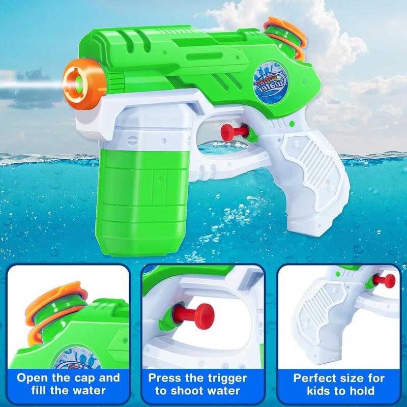 8 Pack Water Guns with 2 Pcs Water Activated Vests Summer Outdoor or Backyard Water Toy for Teen Kids Great Outdoor Play Fun Toy for Kids Boys & Girls Water Activated Vest Set