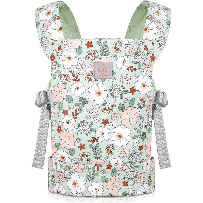 Doll Carrier for Kids Toy Baby Doll Carrier Reborn Dolls Carrier Toy Baby Sling with Adjustable Straps for American Girl Doll Bitty Baby Doll Accessories - Green - Camellia