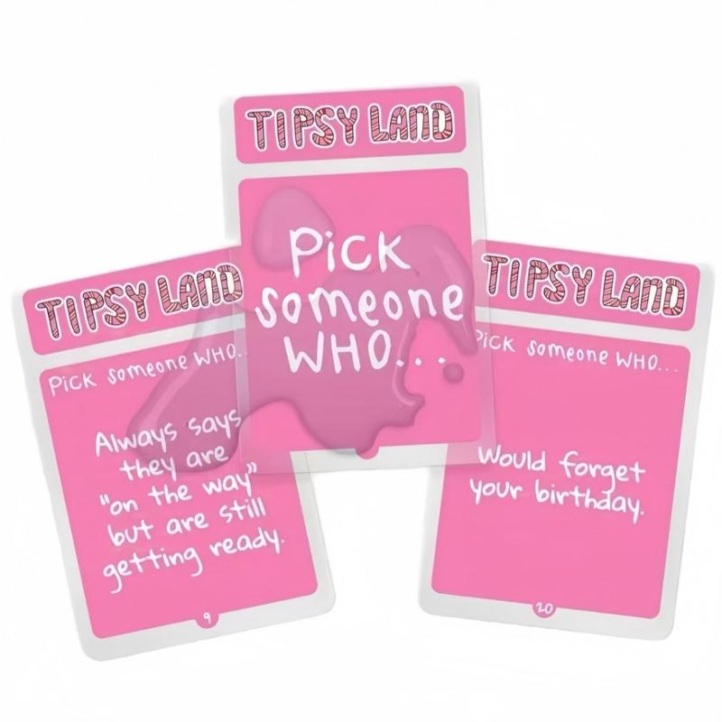 Tipsy Land Drinking Game for Parties - Fun Adult Beverage Game for Girls' Night, Bachelorette, Perfect for Friends, Christmas, Thanksgiving,Tabletop Game with Splash-Resistant Cards, Ideal for Holiday Gatherings Hilarious Fall Drinking Game Cards