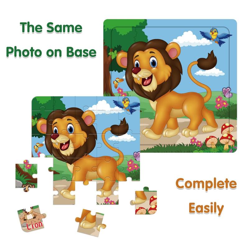 Puzzles for Kids Ages 3-5 Kids Wooden Toys Montessori Learning Education Preschool Sets Gift for Boy Girl 3 4 5+ Years Old, Pack of 6