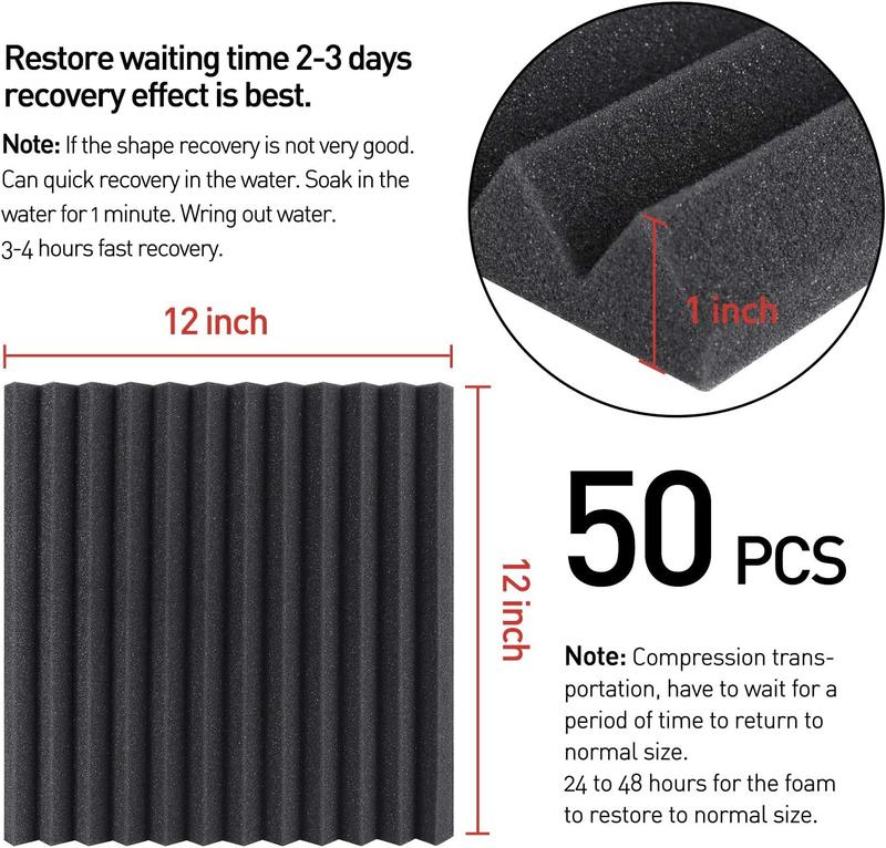 50 Packs Acoustic Foam Panels 1