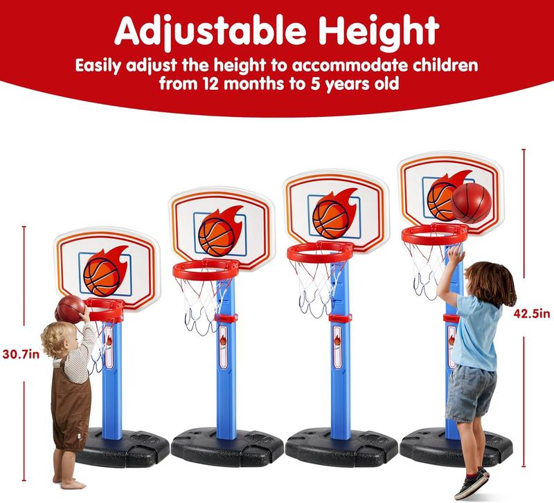  Christmas 2024 Gifts Arcade Basketball Game Set with 4 Balls and Hoop Outdoor Sport Play - Easy Set Up - Air Pump Included