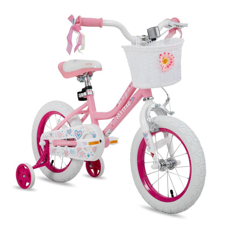 JOYSTAR christmas 2024 ornament Angel Girls Bike Toddlers Kids Age 3-9 Years Old, 12-18 Inch Kids Bike with Training Wheels & Basket