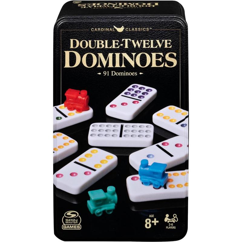 Spin Master Games, Cardinal Classics Double Nine Dominoes Set in Storage Tin, Dominoes for Kids, Classic Game, Dominoes for Adults & Kids Ages 8+