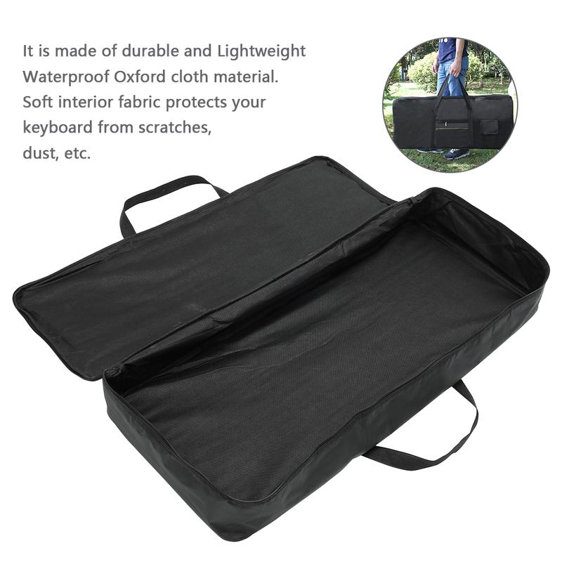 100 x 40cm 61 Keys Instrument Keyboard Bag Oxford Cloth Thicken Piano Protective Storage Bag Portable Waterproof Electronic Organ Bag with Carrying Handle Anti Shock Piano Case for Home Outdoor Travel