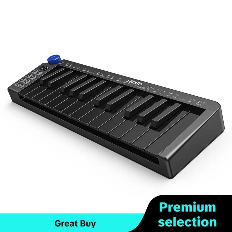 SMK-25MINI MIDI Keyboard, 25 Key MIDI Controller, USB Rechargeable Bluetooth-compatible MIDI Keyboard, Music Accessories for Guitar, Stocking Fillers Gift, Christmas Gift Ideas , Christmas Gift