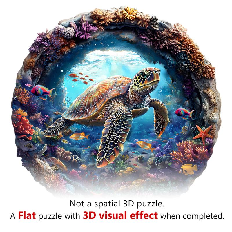 3D Turtle Wooden Jigsaw Puzzle - Educational Toy for Kids and Adults 3d  wooden