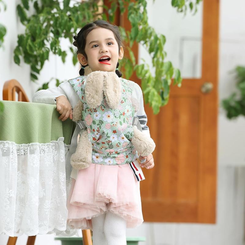 Doll Carrier for Kids Toy Baby Doll Carrier Reborn Dolls Carrier Toy Baby Sling with Adjustable Straps for American Girl Doll Bitty Baby Doll Accessories - Green - Camellia