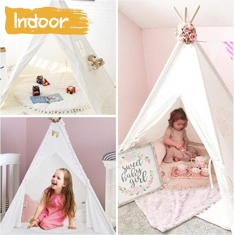 Teepee Play Tent for Kids with Carry Case, Foldable Girls Playhouse Toy Tent, Gift for Baby Toddler