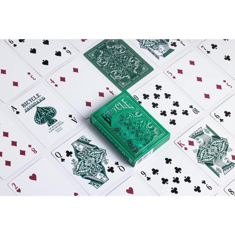 Bicycle Jacquard Premium Playing Cards, Silver and Emerald , 1 Deck