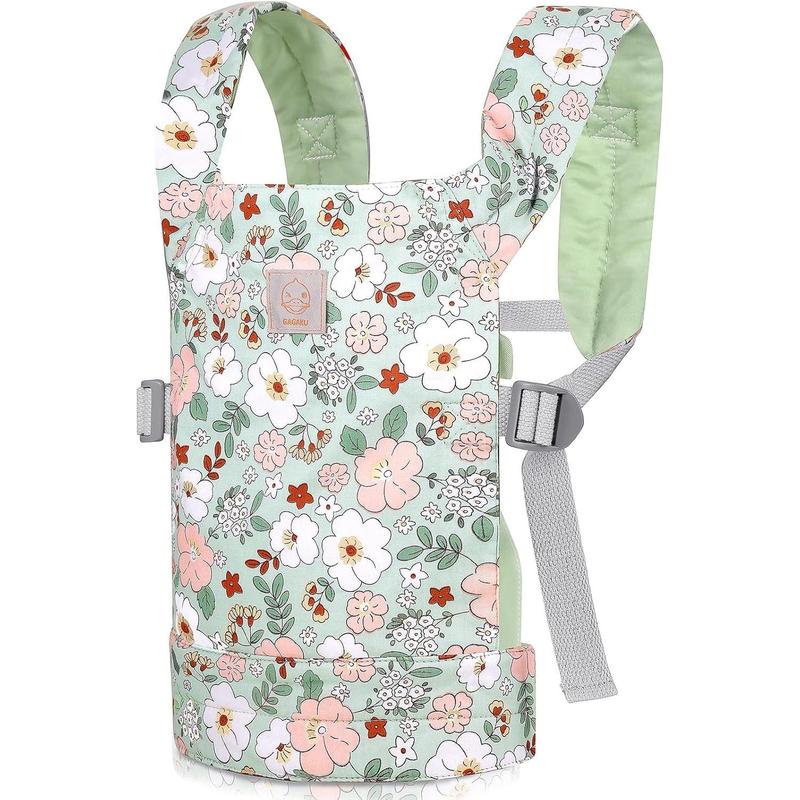 Doll Carrier for Kids Toy Baby Doll Carrier Reborn Dolls Carrier Toy Baby Sling with Adjustable Straps for American Girl Doll Bitty Baby Doll Accessories - Green - Camellia